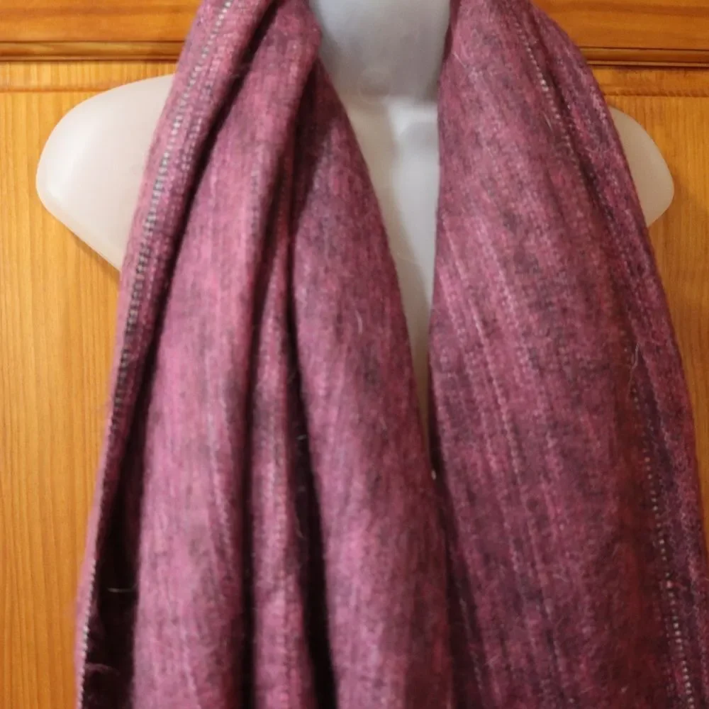 Highlander Alpaca Purple Oversized Blanket Scarf Wrap Throw Huge 27x78